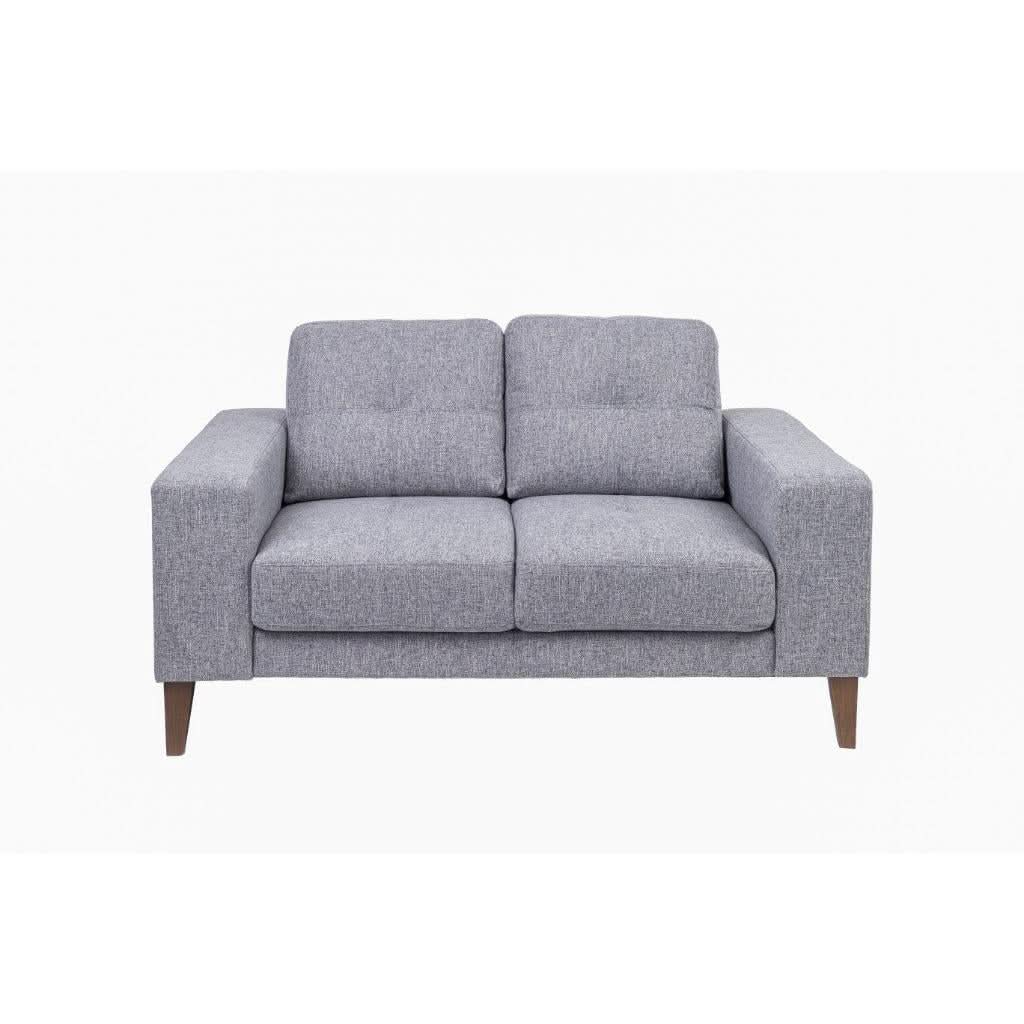 LIZ 3-SEATER + 2-SEATER MID-CENTURY GREY FABRIC SOFA SET - MyChocolateWood