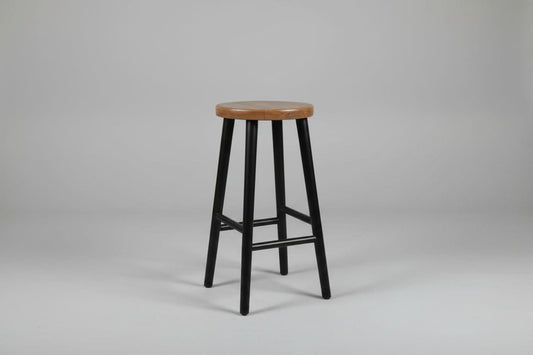 FITAN SOLID OAKSTOOL NATURAL TOP/BLACK LEGS HEIGHT 65CM - MyChocolateWood