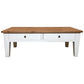 MERINE  OAK TOP/WHITE BASE 2-DRAWER 2-WAY COFFEE TABLE 120CM - MyChocolateWood