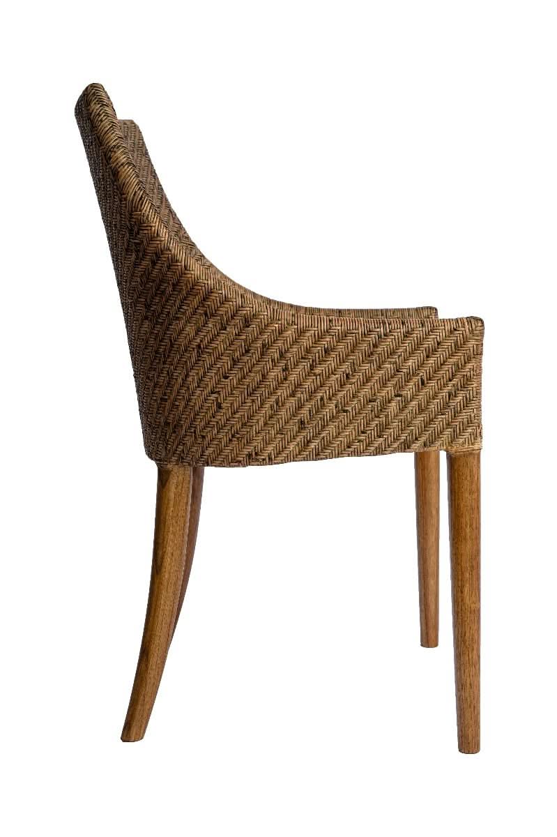 LAMAR RATTAN LOUNGE CHAIR ACCENT CHAIR/ ARMCHAIR MANGO TEAK COLOUR - MyChocolateWood