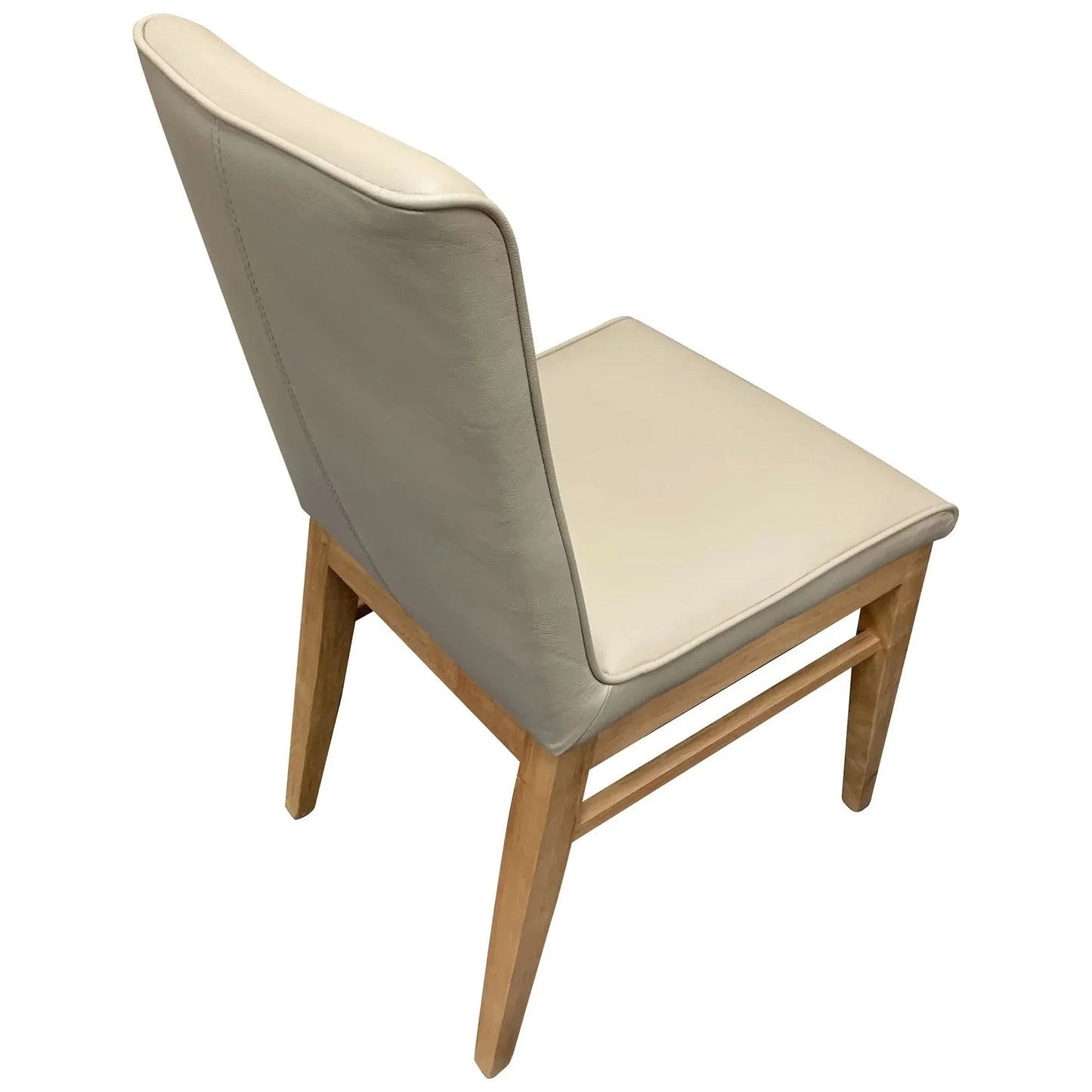 Morrow Leather Dining Chair in Light Mocha with Natural Legs - Chocolate Wood