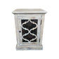 REINA GREYWASHED RECYCLED TIMBER/HERITAGE METAL 1-DOOR BEDSIDE TABLE/CABINET - MyChocolateWood