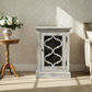 REINA GREYWASHED RECYCLED TIMBER/HERITAGE METAL 1-DOOR BEDSIDE TABLE/CABINET - MyChocolateWood