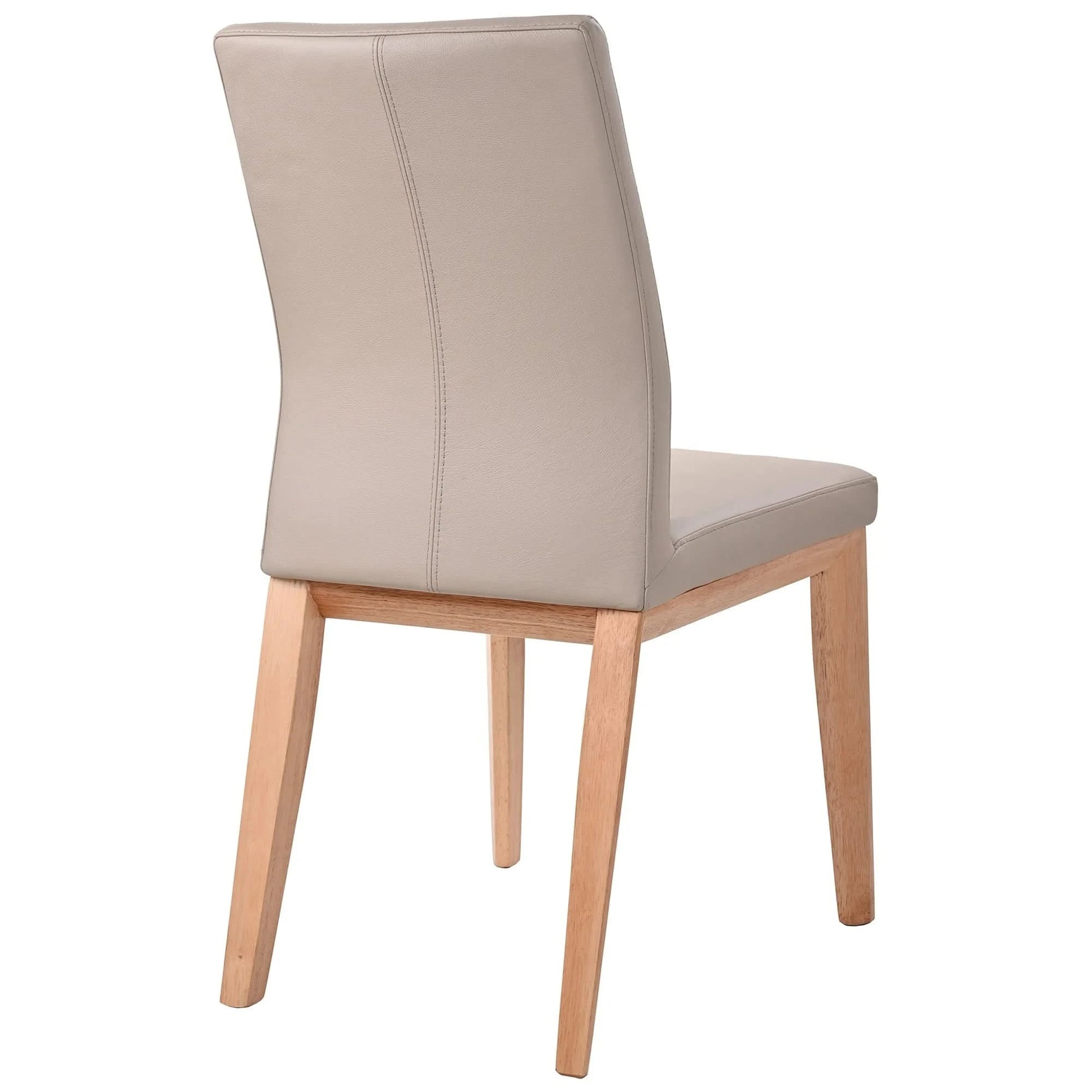 OAKLEY LEATHER DINING CHAIR LIGHT MOCHA/NATURAL - MyChocolateWood