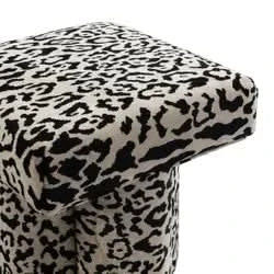 NAMAR STOOL - LEOPARD CHENILLE - MyChocolateWood