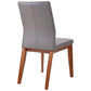 OAKLEY LEATHER DINING CHAIR MID-GRAY/BLACKWOOD - MyChocolateWood