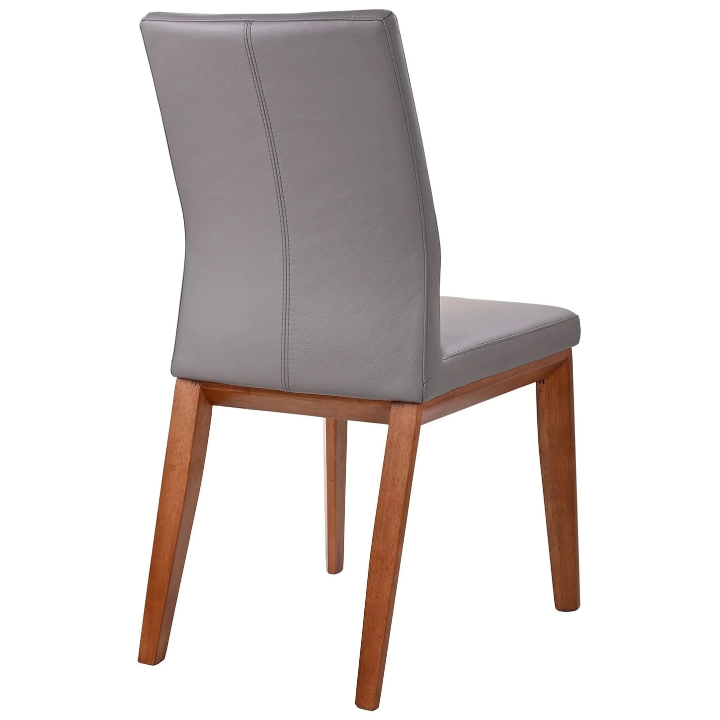 OAKLEY LEATHER DINING CHAIR MID-GRAY/BLACKWOOD - MyChocolateWood