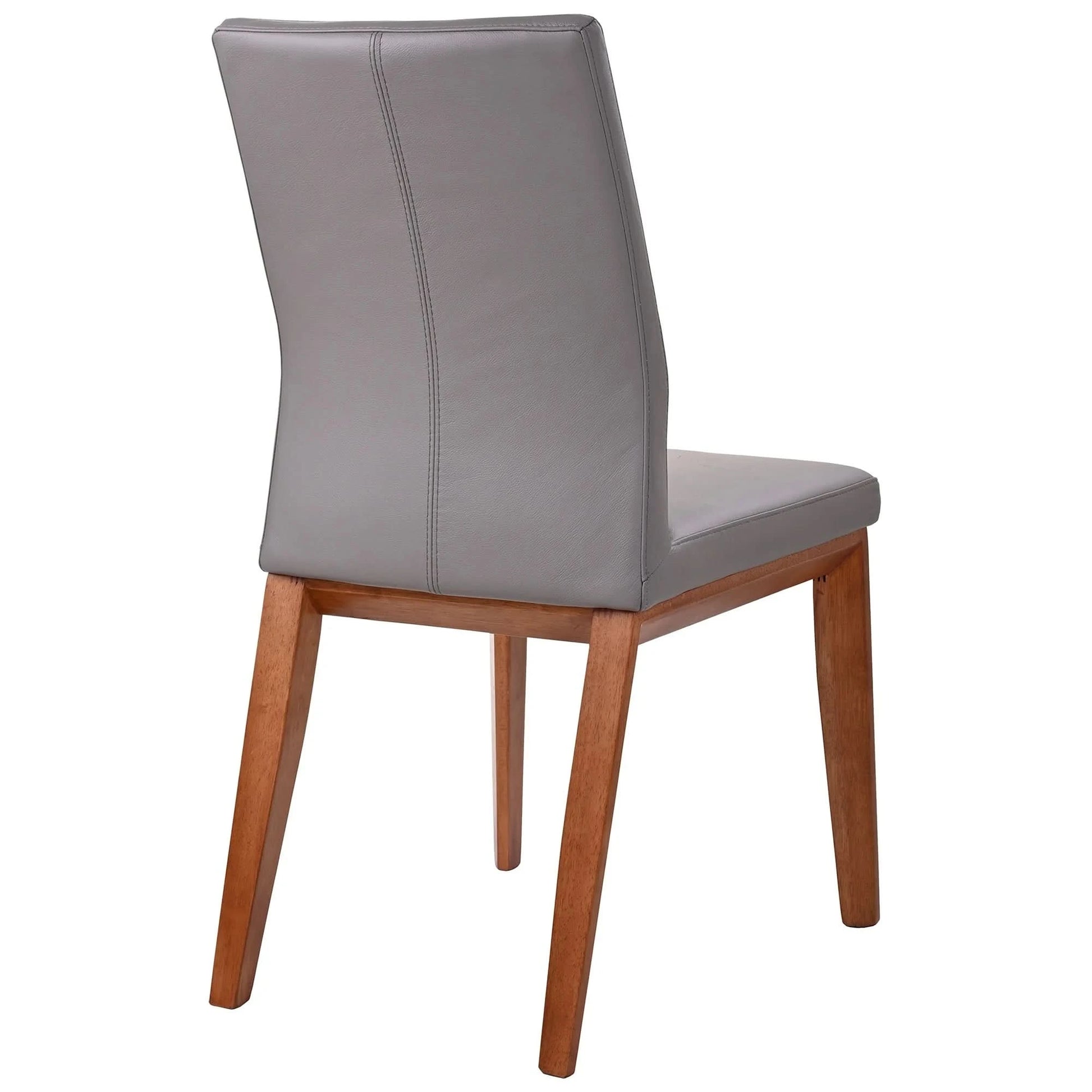 OAKLEY LEATHER DINING CHAIR MID-GRAY/BLACKWOOD - MyChocolateWood