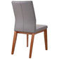 Oakley Leather Dining Chair in Mid Gray with Blackwood Legs - Chocolate Wood