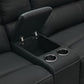 VERNON MKII RHINO FABRIC CORNER MODULAR WITH BOTH END RECLINERS - ONYX  - MyChocolateWood
