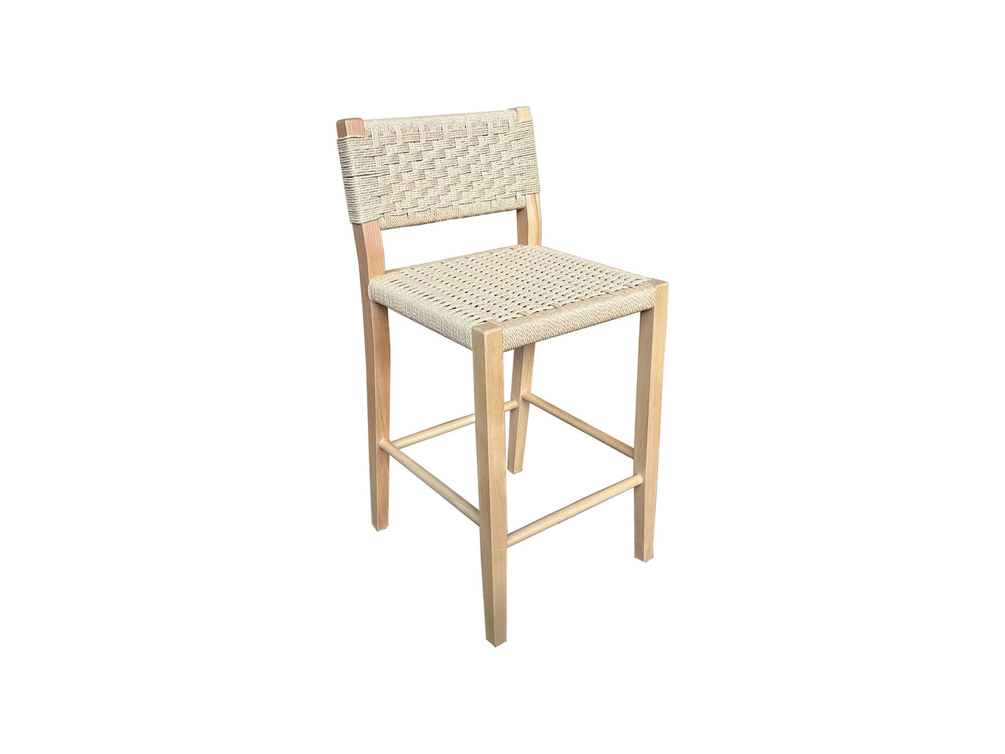 LAMIA BAR STOOL/COUNTER STOOL - NATURAL BEECHWOOD & WOVEN ROPE - MyChocolateWood