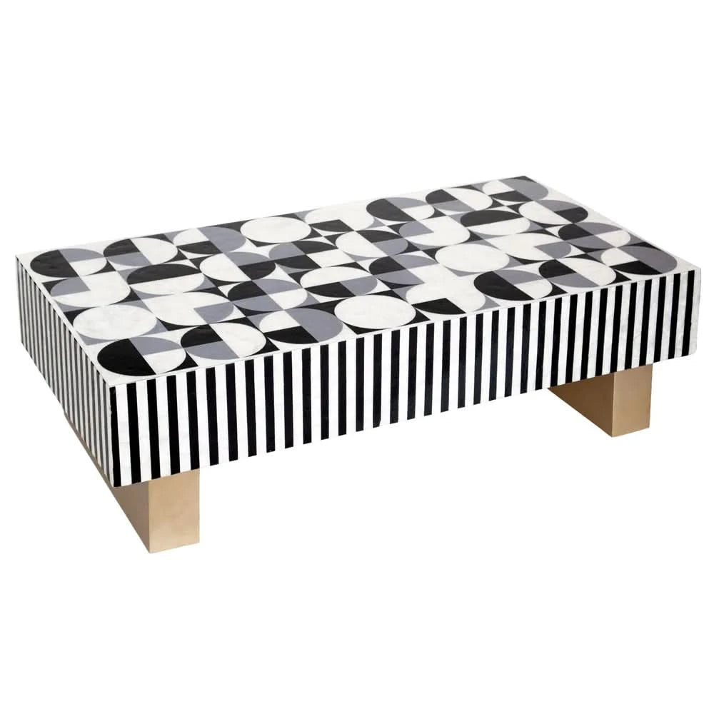 ORION MOTHER OF PEARL HAND INLAY COFFEE TABLE - MyChocolateWood