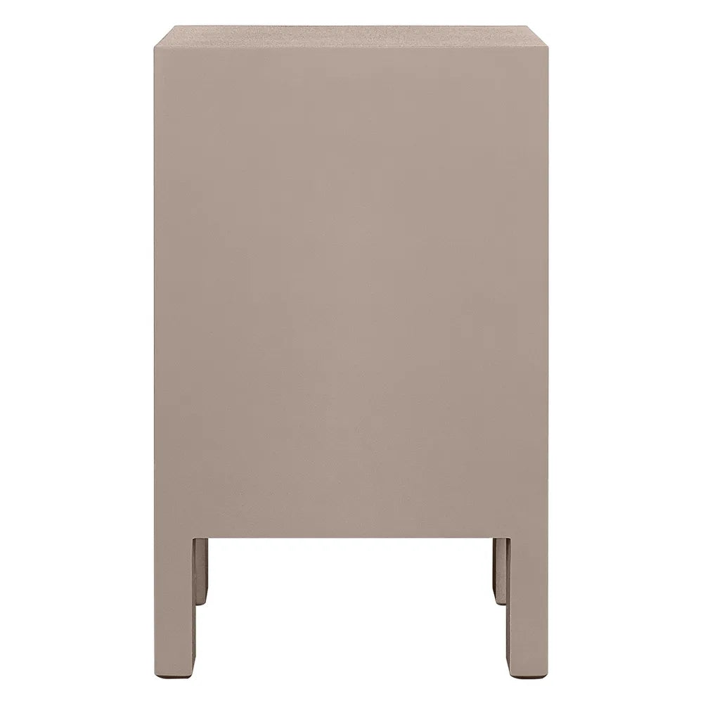 JAYLA PETITE TAUPE 2-DRAWER BEDSIDE TABLE - MyChocolateWood