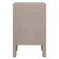 Jayla Petite 2-Drawer Bedside Table in Taupe - Chocolate Wood