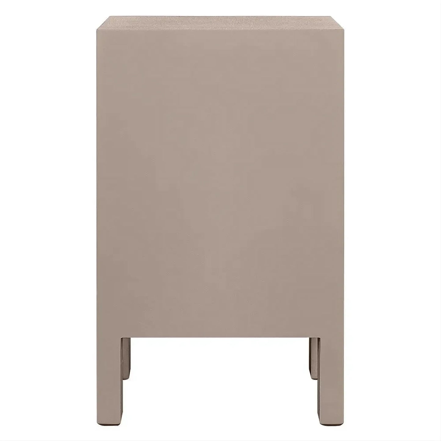 Jayla Petite 2-Drawer Bedside Table in Taupe - Chocolate Wood