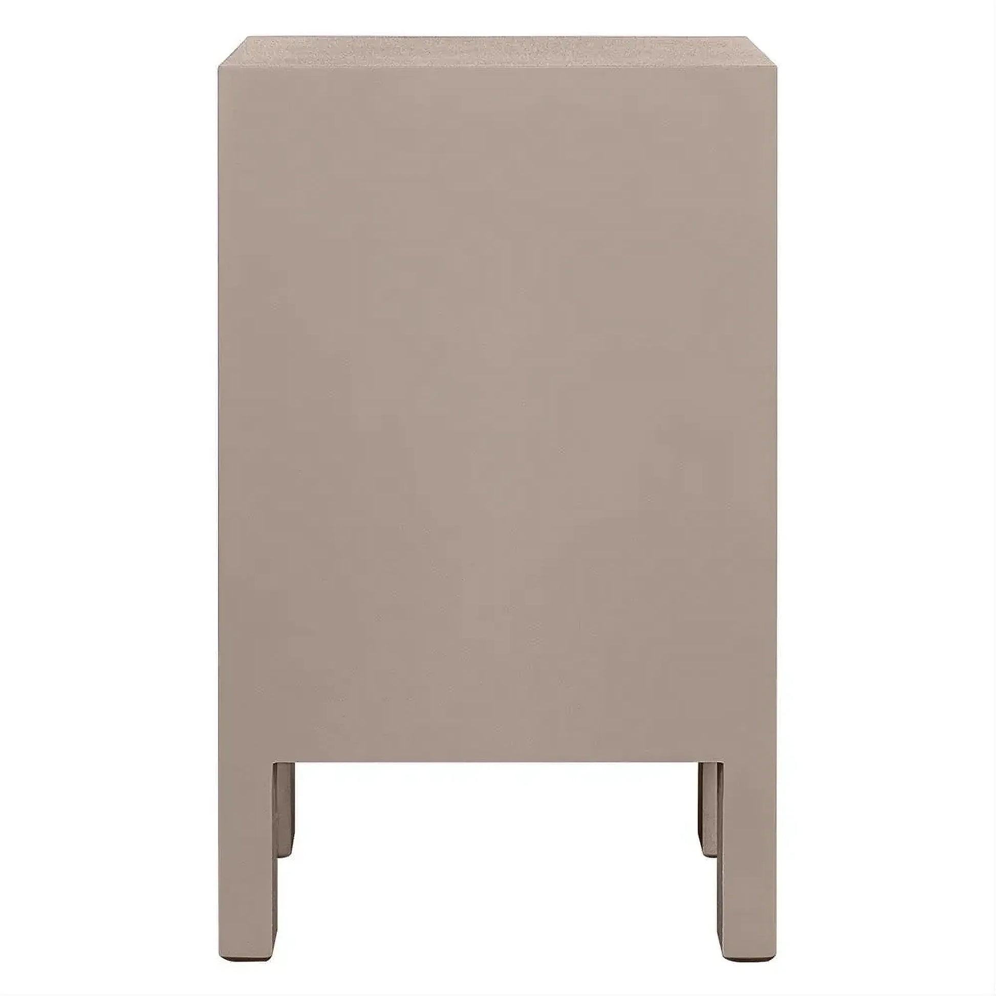 Jayla Petite 2-Drawer Bedside Table in Taupe - Chocolate Wood