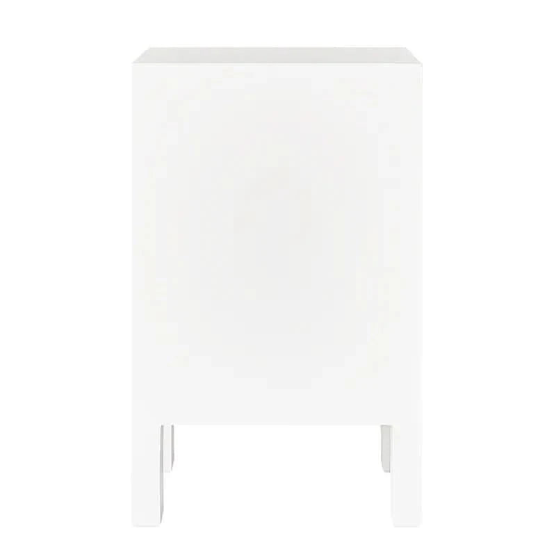 JAYLA PETITE WHITE 2-DRAWER BEDSIDE TABLE - MyChocolateWood