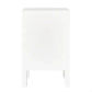Jayla Petite 2-Drawer Bedside Table in White - Chocolate Wood