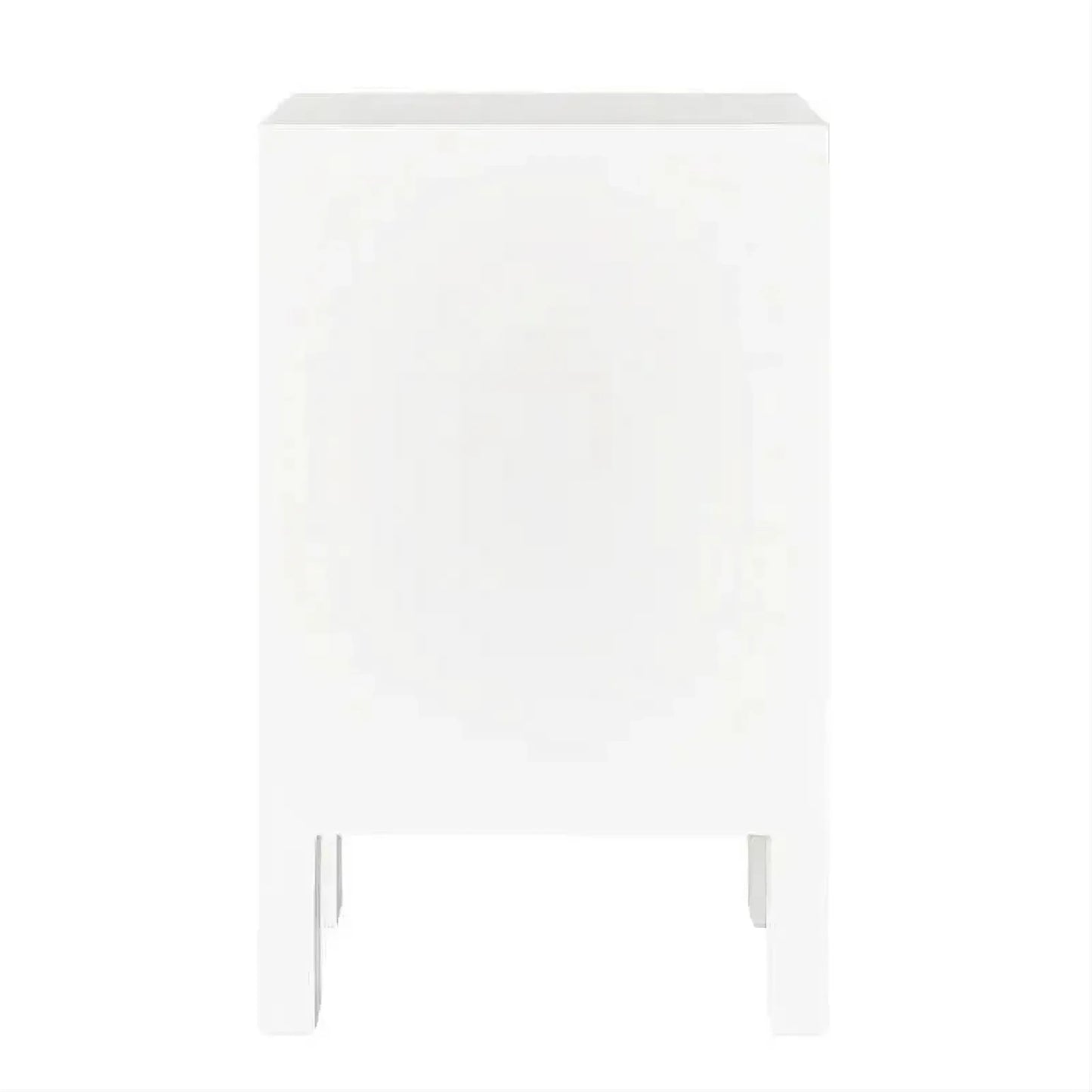 Jayla Petite 2-Drawer Bedside Table in White - Chocolate Wood