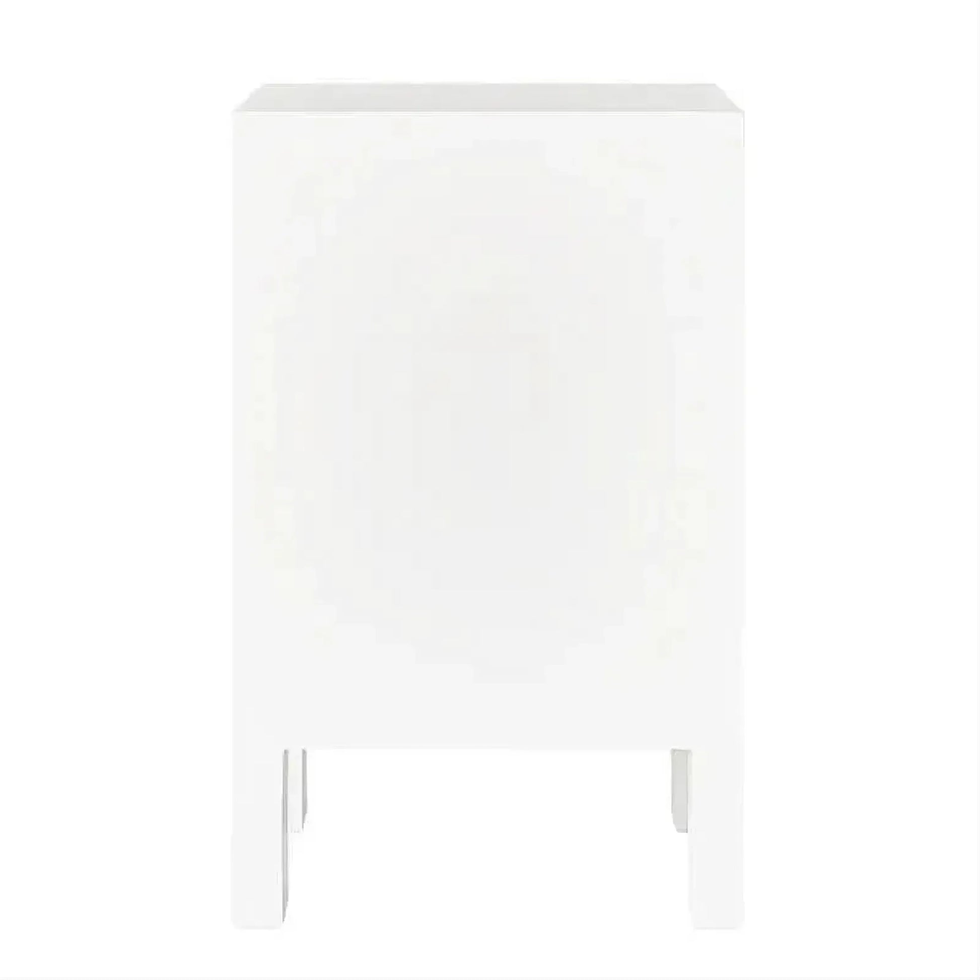 Jayla Petite 2-Drawer Bedside Table in White - Chocolate Wood