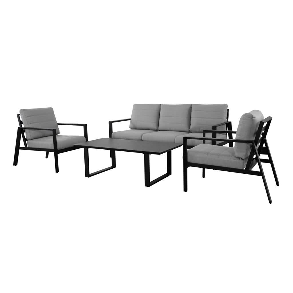 FRINTON 4 PIECE OUTDOOR SOFA SET/LOUNGE SET CHARCOAL
