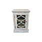REINA GREYWASHED RECYCLED TIMBER/GLASS PANEL 1-DOOR BEDSIDE TABLE/CABINET - MyChocolateWood