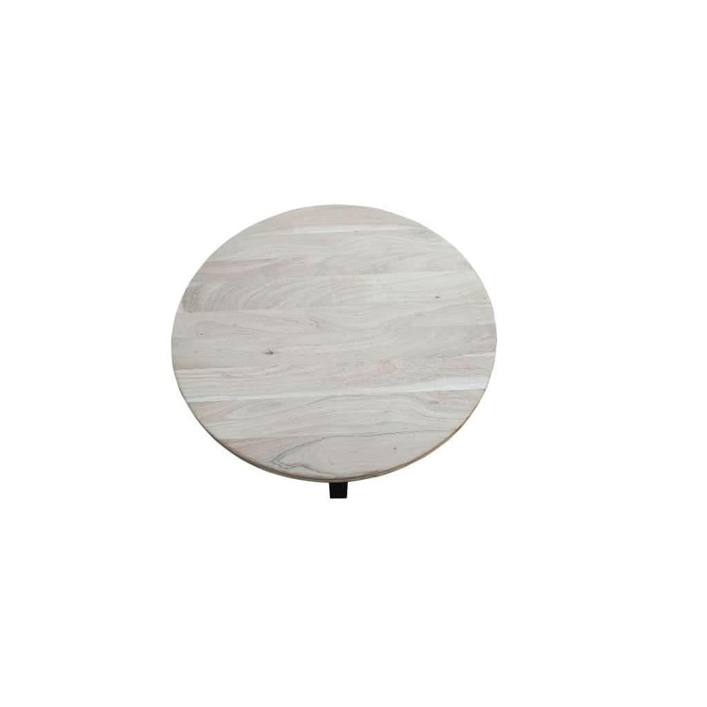 ARNIK ACACIA WOOD ROUND COFFEE TABLE OCCASIONALTABLE NATURAL /BLACK - MyChocolateWood
