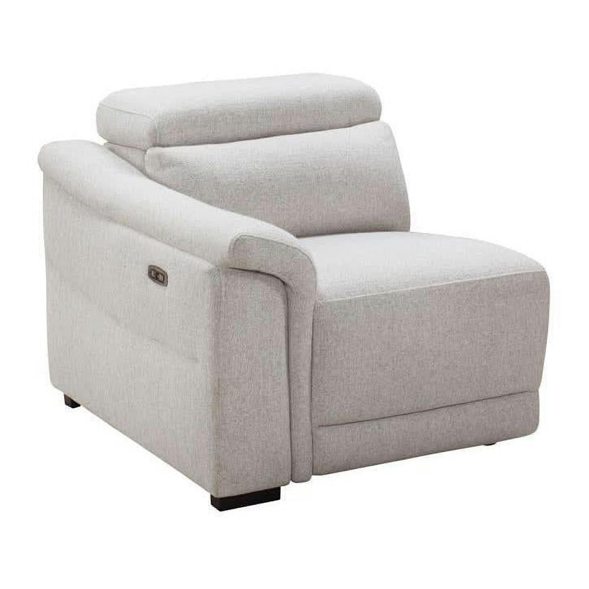 Galleria 4-Seater Home Theatre Sofa in Light Grey - Chocolate Wood