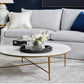 SOREN MARBLE ROUND COFFEE TABLE - BRASS FRAME DIA:120CM - MyChocolateWood
