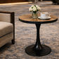 QUENTIN ROUND  SIDE TABLE/LAMP TABLE IN RECYCLED ELM & IRON - MyChocolateWood