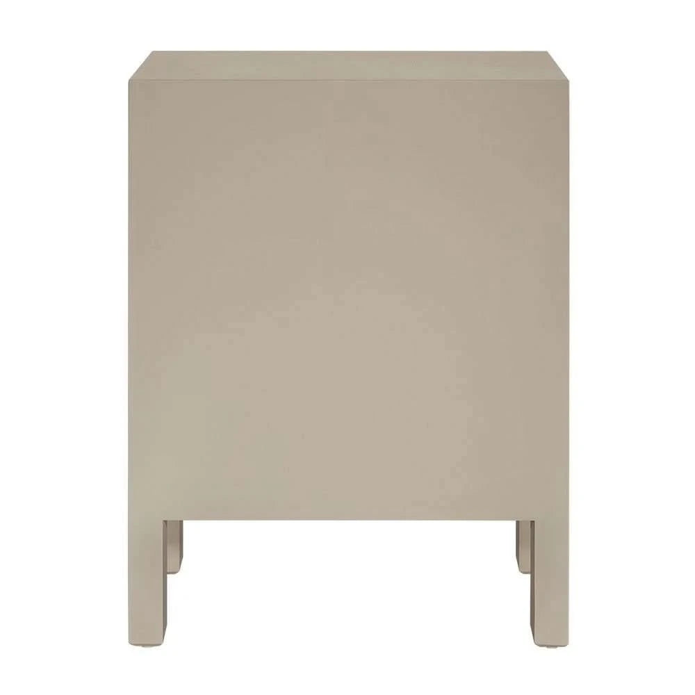 JAYLA SMALL BEIGE  2-DRAWER BEDSIDE TABLE - MyChocolateWood