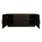 Hampshire 4-Door Buffet in Smoked Oak with Travertine Top - Chocolate Wood