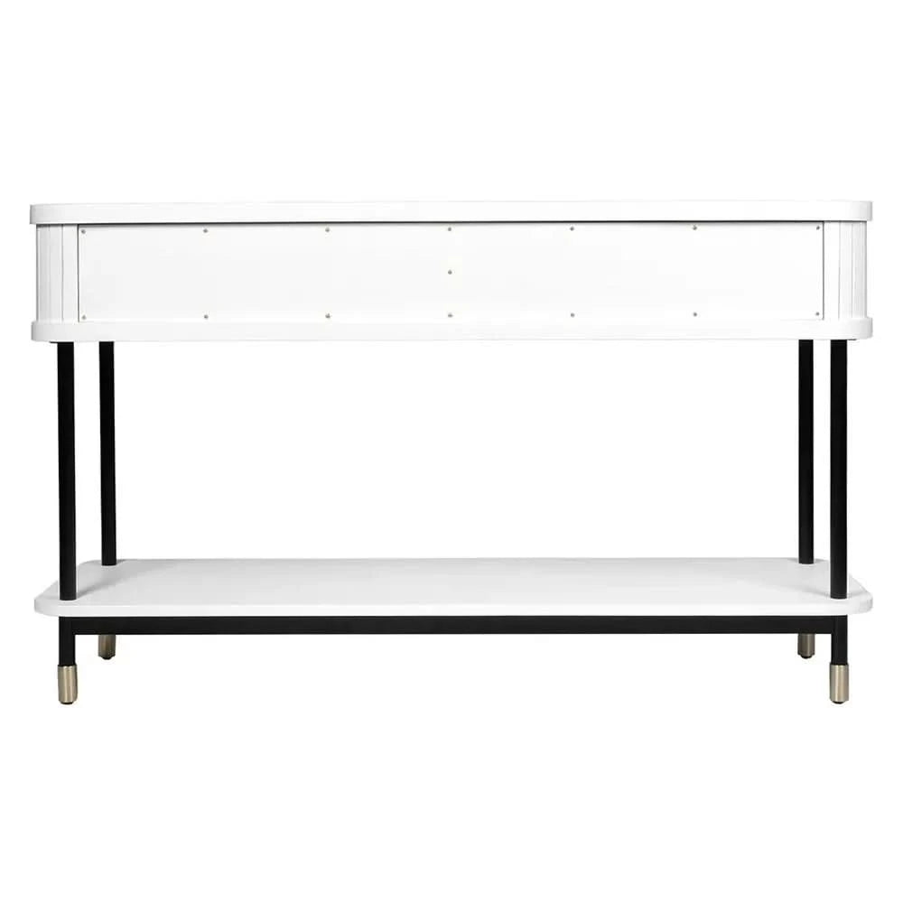 PEMBROKE OAK TIMBER 2-DRAWER CONSOLE TABLE HALL TABLE WHITE - MyChocolateWood