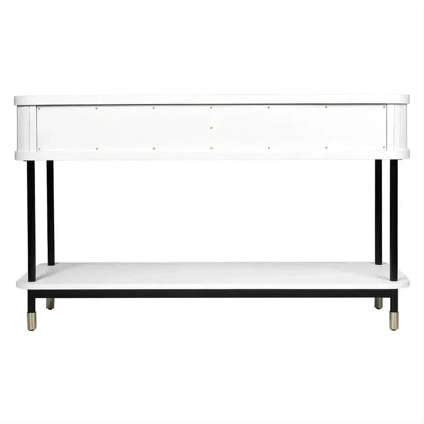 Pembroke Oak 2-Drawer Console Table in White - Chocolate Wood