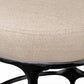 Soren Kitchen Stool with black frame and natural linen top styled
