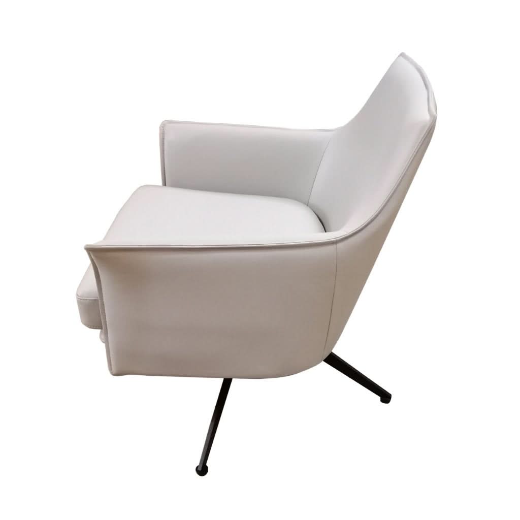 CHESHIN LEATHER SWIVEL CHAIR ARMCHAIR MUSTARD COLOUR - MyChocolateWood