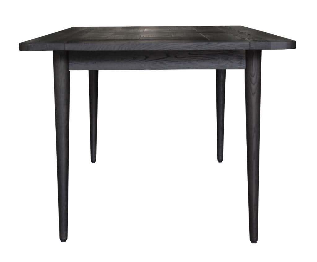 FARLOW OAK DINING TABLE SANDBLASTED BLACK 180CM