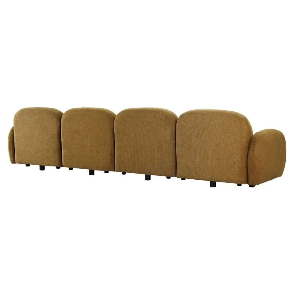 LORELEI  4-SEATER MODULAR FABRIC SOFA - TOFFEE COLOUR - MyChocolateWood