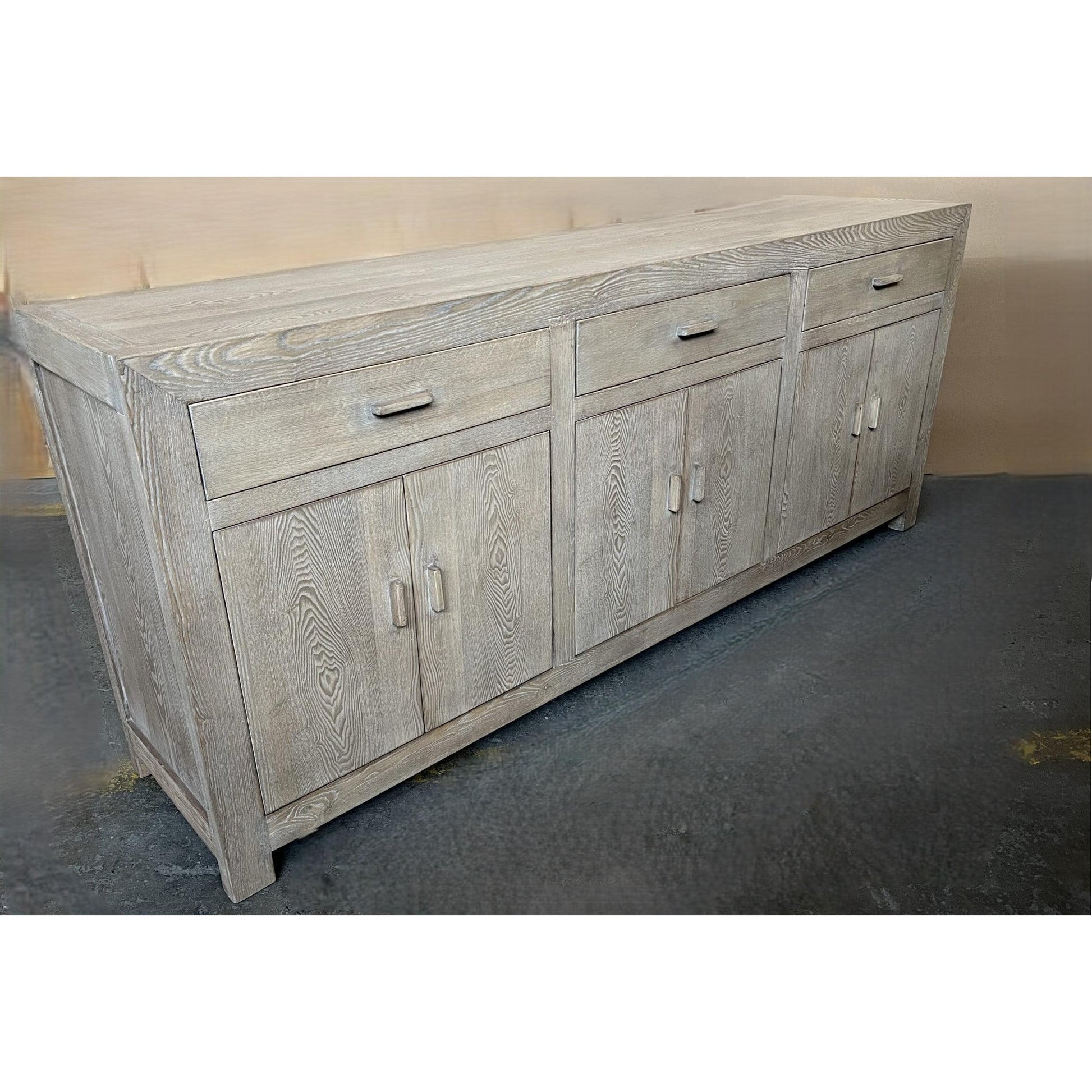 NEVANA  RECYCLED ELM TIMBER SIDEBOARD/BUFFET 6 DOORS 3 DRAWERS NATURAL - MyChocolateWood