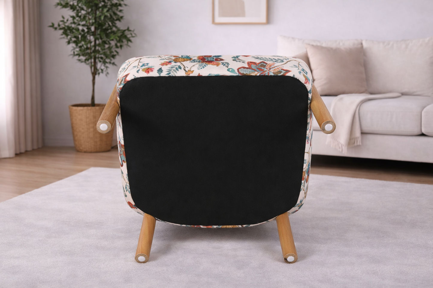 THALIA FLORAL ARMCHAIR LOUNGE CHAIR ACCENT CHAIR - MyChocolateWood