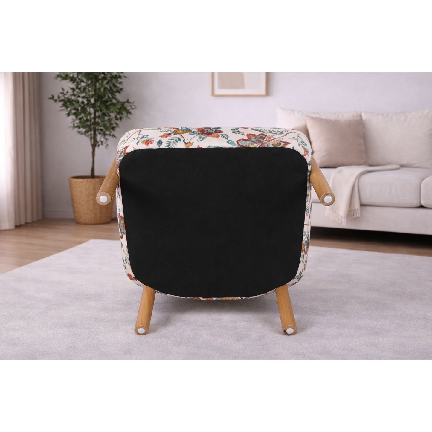 THALIA FLORAL ARMCHAIR LOUNGE CHAIR ACCENT CHAIR - MyChocolateWood