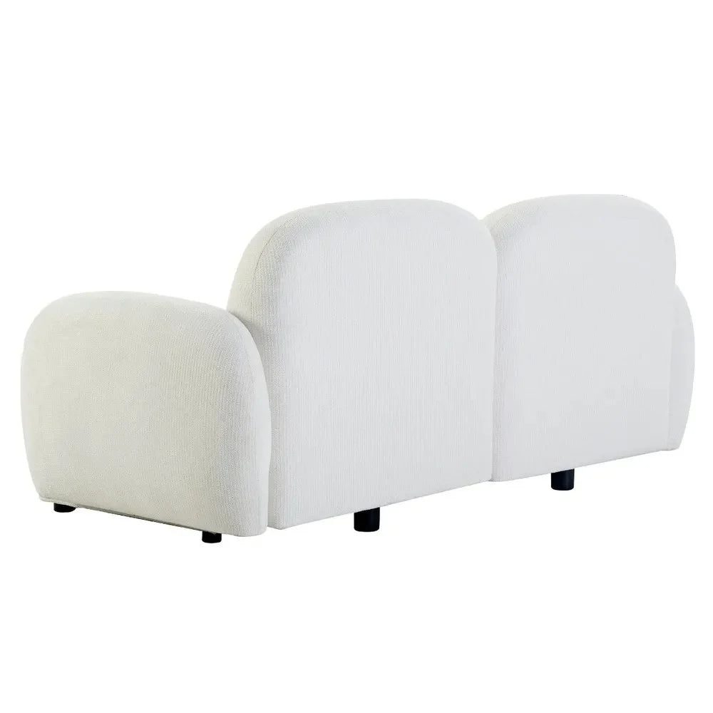 LORELEI 2-SEATER MODULAR CHENILLE SOFA WHITE COLOUR - MyChocolateWood