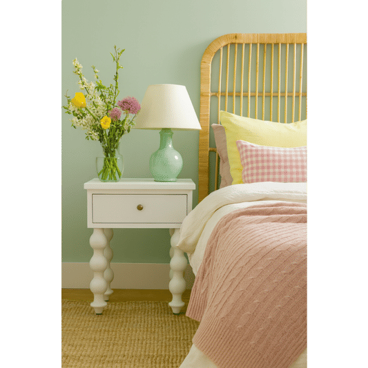 CAROLYN MINDI WOOD 1-DRAWER BEDSIDE TABLE WHITE - MyChocolateWood