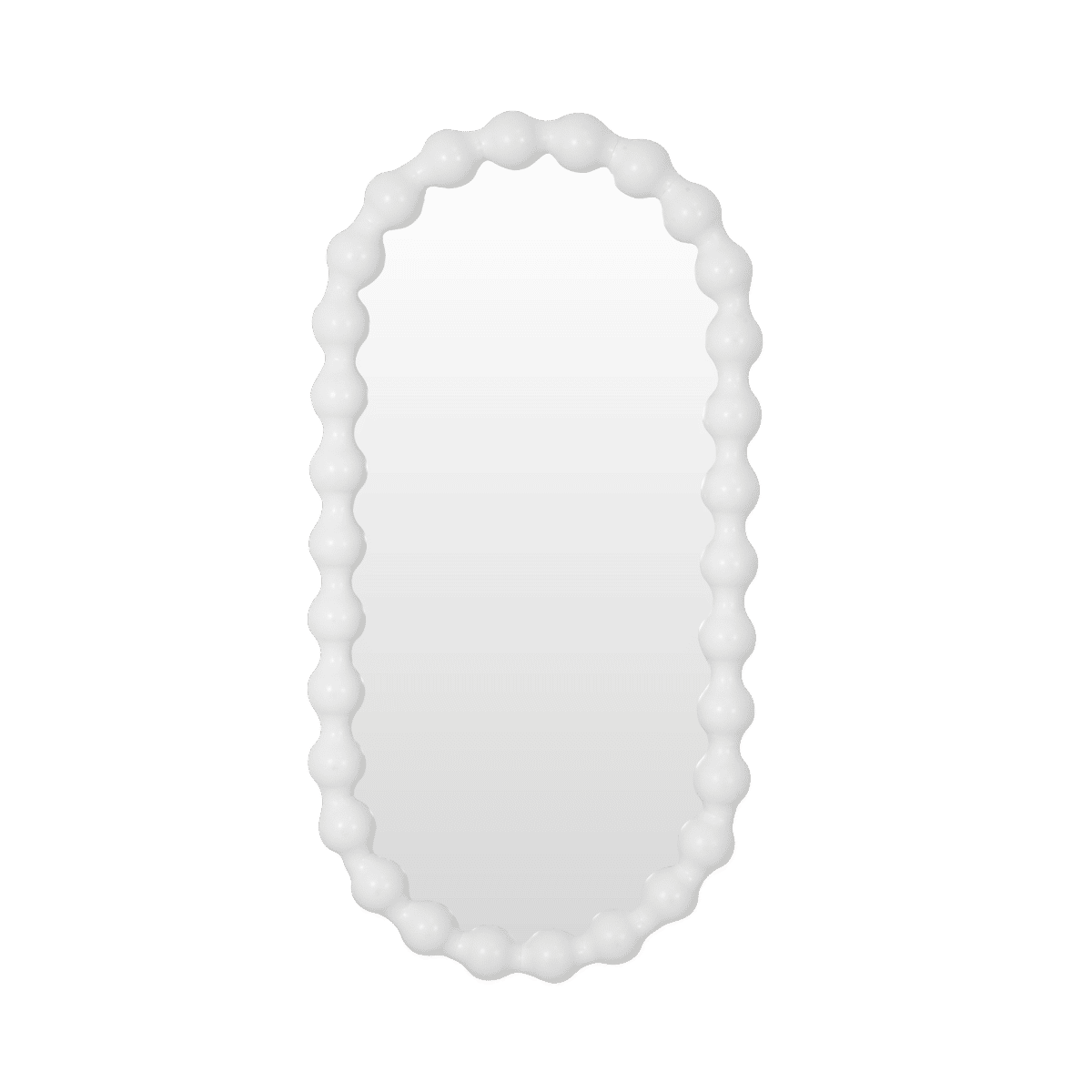 CAROLYN OVAL MIRROR WHITE MINDI WOOD FRAME - MyChocolateWood