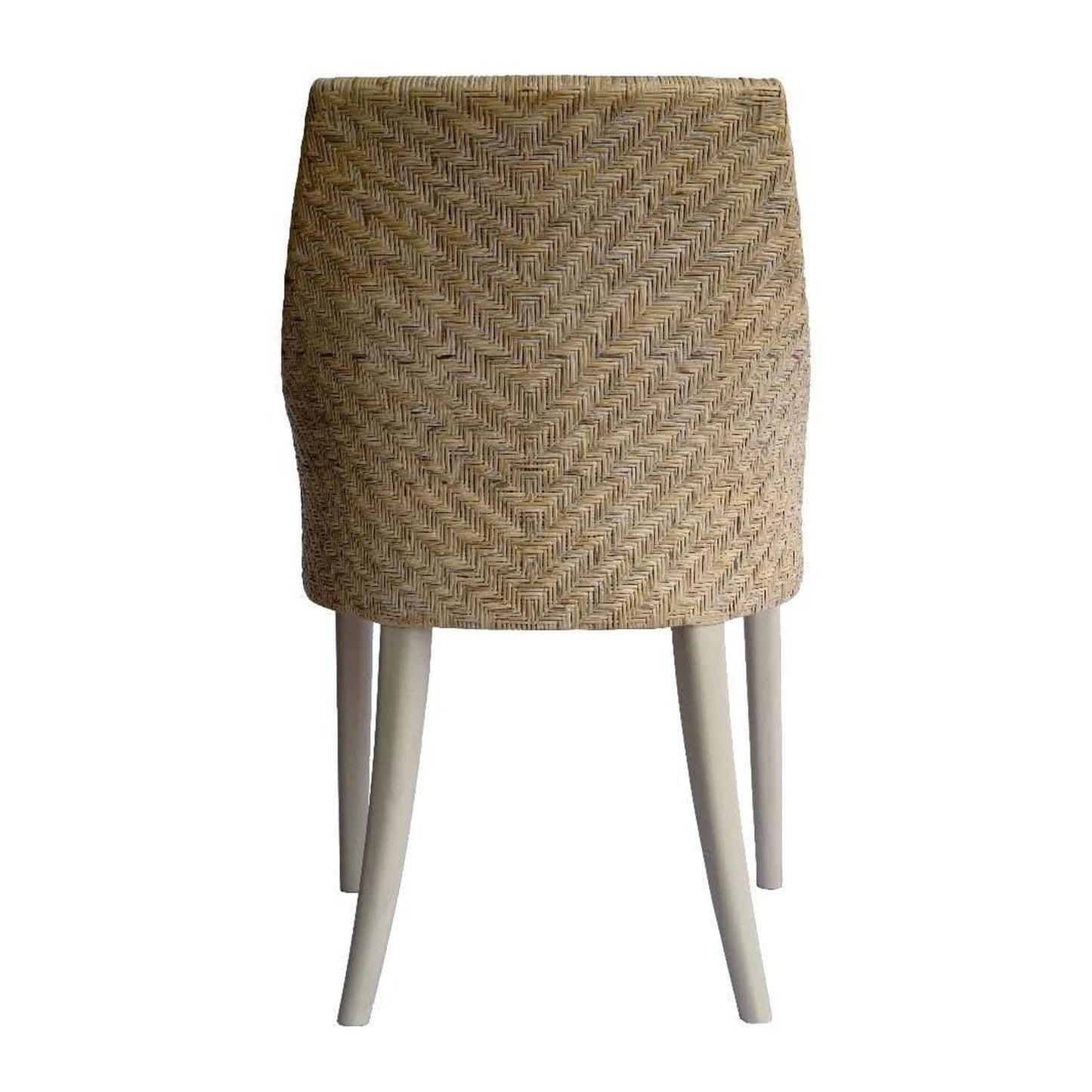 Lamar Rattan Armchair in Whitewash - Chocolate Wood