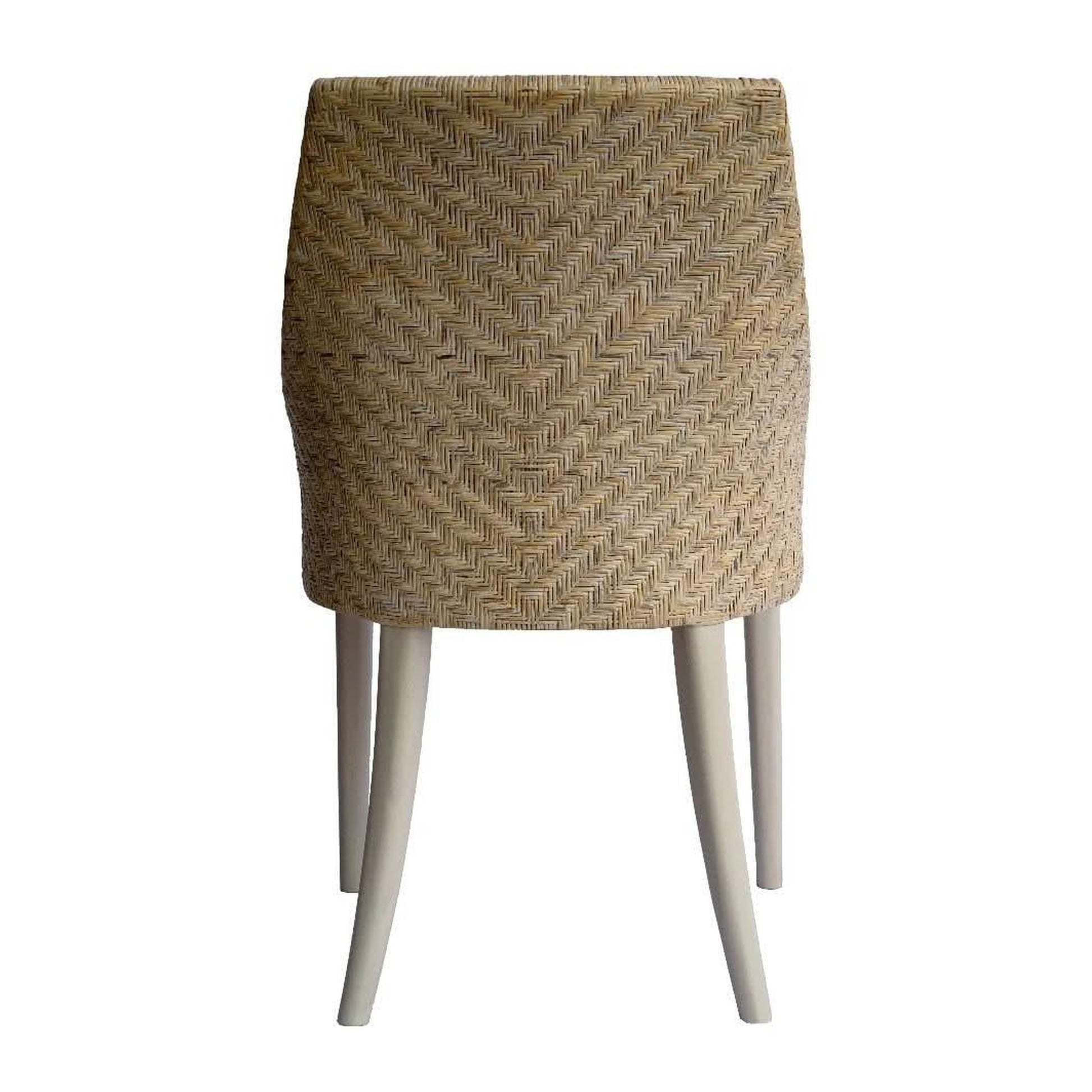 Lamar Rattan Armchair in Whitewash - Chocolate Wood