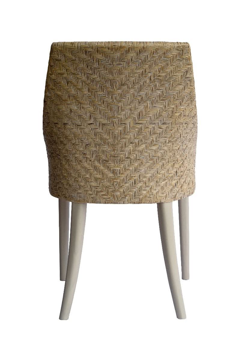 LAMAR RATTAN ARMCHAIR ACCENT CHAIR/ LOUNGE CHAIR WHITEWASH/IVORY LEGS - MyChocolateWood