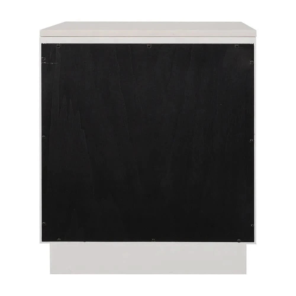 HAMPSHIRE WHITE MARBLE/WHITE OAK 2-DRAWER BEDSIDE TABLE - MyChocolateWood
