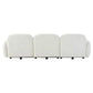 Lorelei 3-Seater Modular Chenille Sofa in White - Chocolate Wood