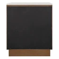HAMPSHIRE WHITE MARBLE /WALNUT 2-DRAWER BEDSIDE TABLE - MyChocolateWood